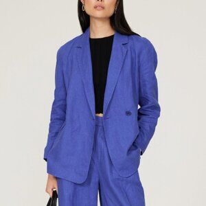 NWT! MADEWELL Double-Breasted Crossover Blazer in 100% Linen